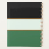 ミニマルモダンリストブラックグリーンストライプ プランナー手帳 (裏面)