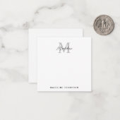 ミニマルモダンリストブラックグレーモノグラム ノートカード (正面/裏面インサイチュ)