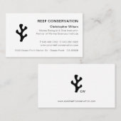 ミニマルモダンリストブラックコーラルリーフダイビング 名刺 (正面/裏面)