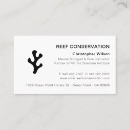 ミニマルモダンリストブラックコーラルリーフダイビング 名刺
