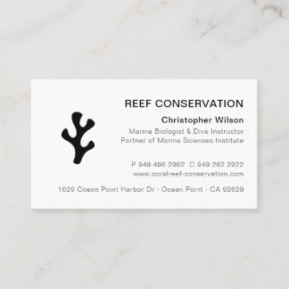 ミニマルモダンリストブラックコーラルリーフダイビング 名刺