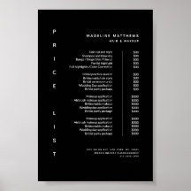 ミニマルモダンリストブラックサロン価格表サービス