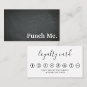 ミニマルモダンリストブラックシャルボードロイヤリティカード 名刺 (正面/裏面)