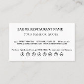 ミニマルモダンリストブラックシャルボードロイヤリティカード 名刺 (裏面)