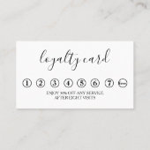 ミニマルモダンリストブラックシャルボードロイヤリティカード 名刺 (裏面)