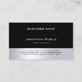 ミニマルモダンリストブラックシルバープロフェッショナルシック 名刺 (裏面)