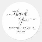 ミニマルモダンリストブラックスクリプトありがとうござ結婚う ラウンドシール (正面)
