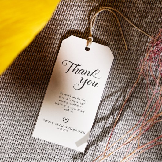 ミニマルモダンリストブラックスクリプトお願い ギフトタグ