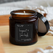 ミニマルモダンリストブラックスクリプトキャンドルパッケージング スクエアシール