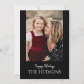 ミニマルモダンリストブラックスクリプト書道の休日 シーズンカード (正面)