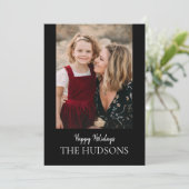 ミニマルモダンリストブラックスクリプト書道の休日 シーズンカード (スタンド正面)