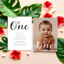 ミニマルモダンリストブラックスクリプト1stバースデーフォト