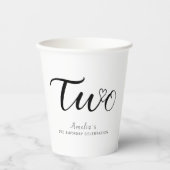 ミニマルモダンリストブラックスクリプト2nd誕生日 紙コップ (正面)