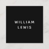 ミニマルモダンリストブラックソーシャルメディアQRコード スクエア名刺 (正面)