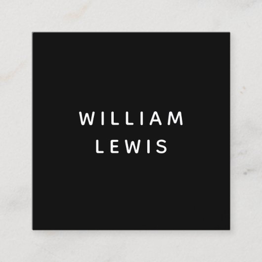 ミニマルモダンリストブラックソーシャルメディアQRコード スクエア名刺 (正面)