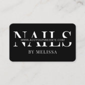 ミニマルモダンリストブラックネイルアーティストネイルサロン 名刺 (正面)