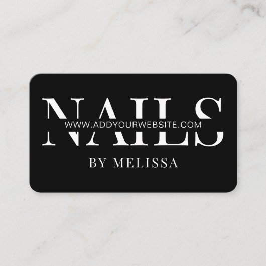 ミニマルモダンリストブラックネイルアーティストネイルサロン 名刺 (正面)