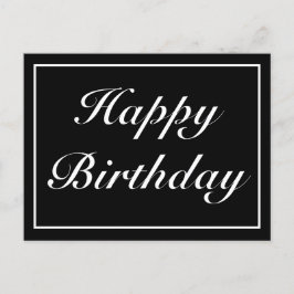 ミニマルモダンリストブラックハッピーバースデーグリーティング 案内ポストカード