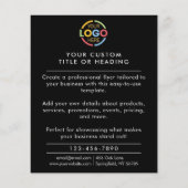 ミニマルモダンリストブラックビジネスロゴプロモーション チラシ (裏面)