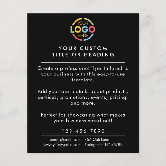 ミニマルモダンリストブラックビジネスロゴプロモーション チラシ (正面)