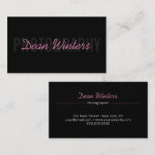 ミニマルモダンリストブラックピンクフォトグラファー 名刺 (正面/裏面)