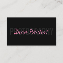 ミニマルモダンリストブラックピンクフォトグラファー 名刺