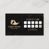 ミニマルモダンリストブラックピーチ美容師サロン ロイヤリティカード (正面)