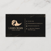 ミニマルモダンリストブラックピーチ美容師サロン 名刺 (正面)