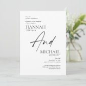 ミニマルモダンリストブラックフォーマル招待状 招待状 (スタンド正面)