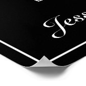 ミニマルモダンリストブラックブライダルシャワーウェルカムサイン ポスター (角)