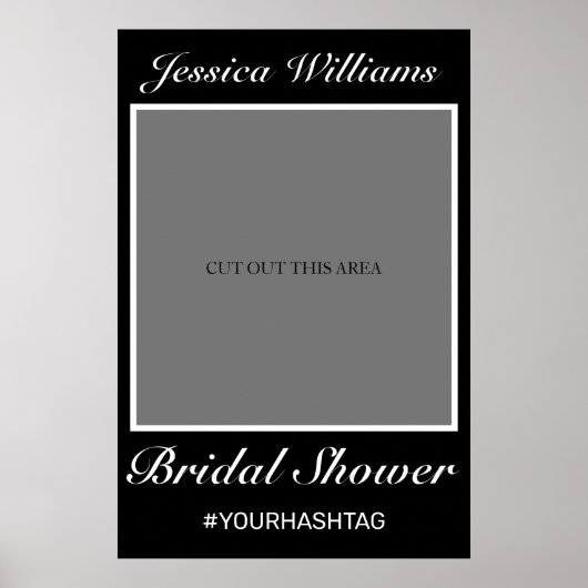 ミニマルモダンリストブラックブライダルシャワーフォトプロップ ポスター (正面)
