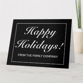 ミニマルモダンリストブラックホリデイ折り畳みグリーティング カード