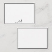 ミニマルモダンリストブラックボーダースタイリッシュド文字 ノートカード (正面/裏面)