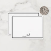 ミニマルモダンリストブラックボーダースタイリッシュド文字 ノートカード (正面/裏面インサイチュ)