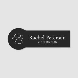ミニマルモダンリストブラックポープリント獣医 名札