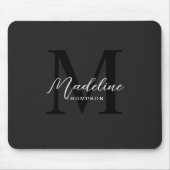ミニマルモダンリストブラックモノグラム マウスパッド (正面)