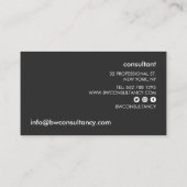 ミニマルモダンリストブラックライトグレーセメントコンクリート 名刺 (裏面)