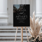 ミニマルモダンリストブラックリハーサルディナーウェルカム アクリルサイン