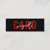 ミニマルモダンリストブラックレッドシンプルコーヒー ロイヤリティカード (正面)