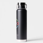 ミニマルモダンリストブラック企業のビジネスロゴ ウォーターボトル (背面)