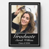 ミニマルモダンリストブラック卒業写真プラーク フォトプラーク (正面)