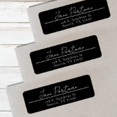 ミニマルモダンリストブラック差出人住所ラベル ラベル