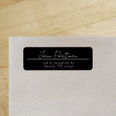 ミニマルモダンリストブラック差出人住所ラベル ラベル