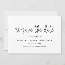 ミニマルモダンリストブラック日付の変更 案内状