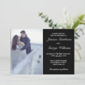 ミニマルモダンリストブラック結婚のフォト招待状 招待状 (スタンド正面)