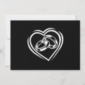 ミニマルモダンリストブラック結婚のフォト招待状 招待状 (裏面)