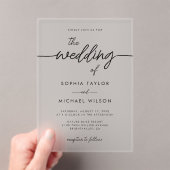 ミニマルモダンリストブラック結婚ズ アクリル招待状 (インサイチュ (ポータブル))