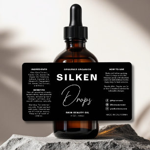 ミニマルモダンリストブラック美しい化粧品ボトル ラベル