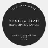 ミニマルモダンリストブラック自家製プロダクトラベル ラウンドシール (正面)