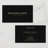 ミニマルモダンリストブラック金ゴールドプロフェッショナルエレガント 名刺 (正面/裏面)